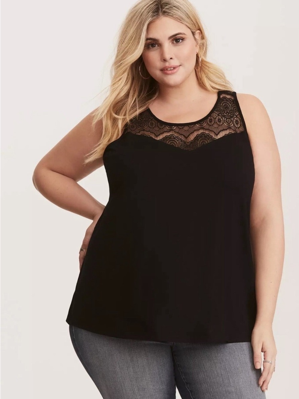 torrid Black Lace Sleeveless Camisole Tank Top